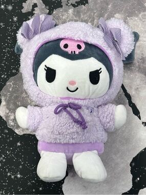Sanrio Kuromi Character Fluffy Hoodie Plush